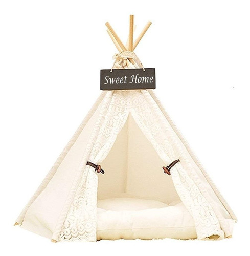 Pet Teepee Cama Para Perro Y Gato Dewel Portatil Lavable Pa