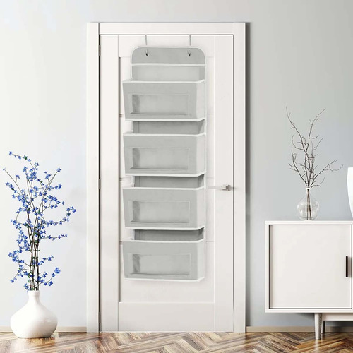 Organizador Bolsillo 4 Transparentes Compartimentos Ventanas Gris