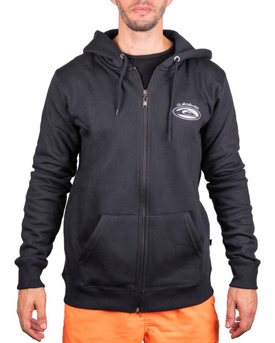 Campera Hombre Quiksilver Heritage Oval Canguro Capucha 