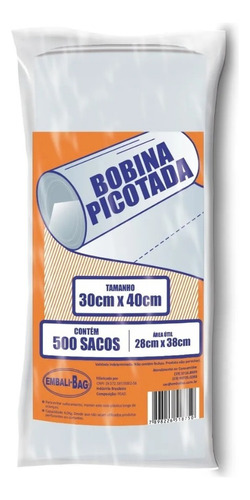 Bobina Picotada 30x40 500 Sacos Embali-bag Embalixo
