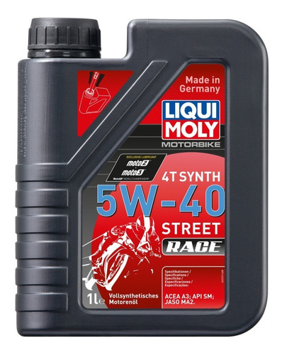 Liqui Moly Lubricante Moto 4t 5w40 Race Sintetico 1lt