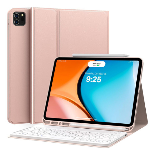 Funda Teclado Chesona Para iPad Pro 12.9 5th/4th/3rd Rosa