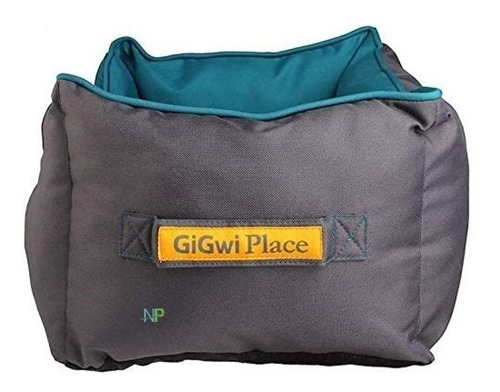 Imagen 3 de 9 de Cama Perro Gato Gigwi Place Gris/verde Large 65x55x25 Np
