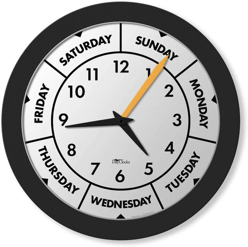 Hora Del Dia De La Semana Pared Reloj Analogico Reloj C...