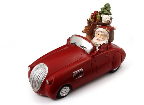 Adorno Navidad Papa Noel Auto Tipo Juguete Rojo/blanco