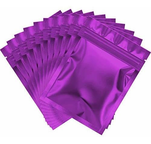 Bolsas Resellables Holograficas 10x15cm X100, Purpura 