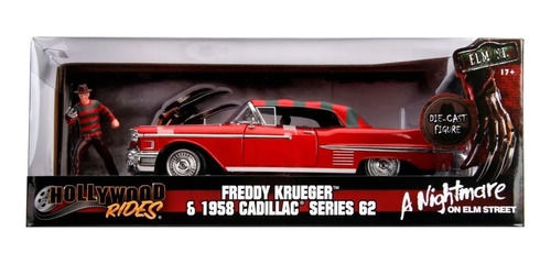 Miniatura Cadillac 1958 Series 62 Freddy Krueger Com Boneco