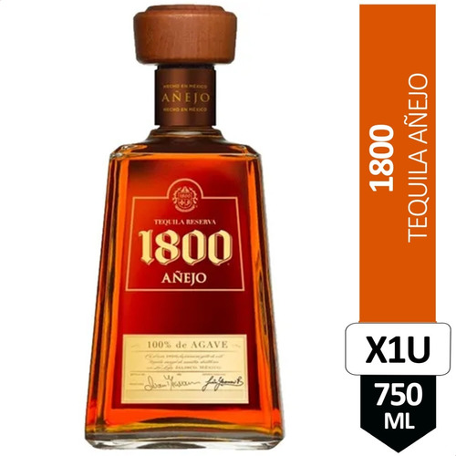 Tequila Reserva 1800 Añejo Agave Origen Mexico - 01almacen
