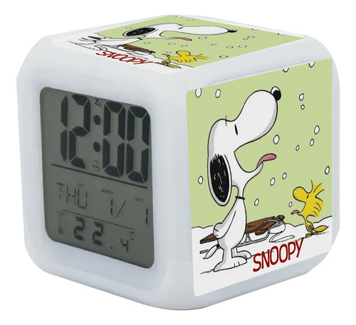 Reloj Despertador Snoopy Con Luz Led