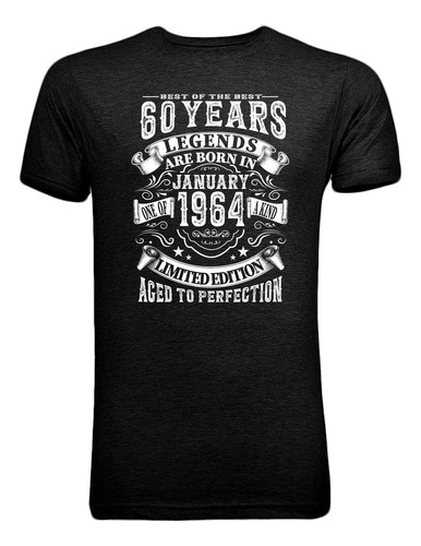 Playera Camiseta T-shirt Cumpleaños 60 Años Legendario