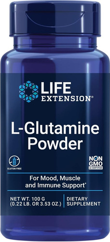 L- Glutamina em pó 2g por porção - Sabor sem sabor Life Extension