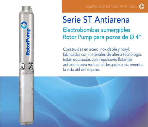 Imagen 2 de 5 de Bomba Sumergible 1,5hp Trif. St 1020 Rotor Pump