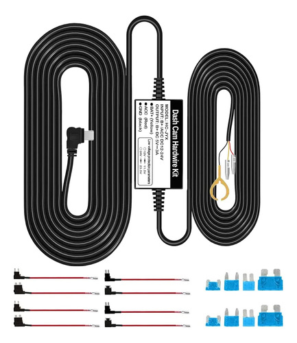 Dash Cam Hardwire Kit 3-lead Acc Mini Usb Hard Wire Kit Fuse