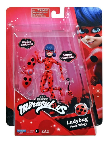 Miraculous Muñeca Articulada Ladybug Paris Wings 13cm 50400