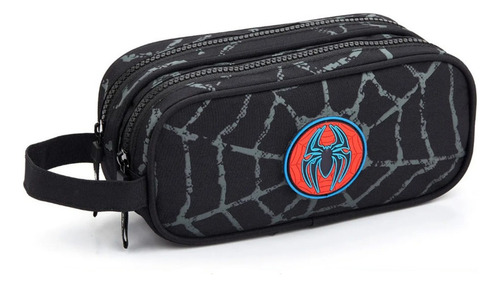 Estojo Duplo Masculino Super Spider Cor Preto Seanite 41355 Aranha