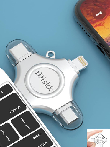 Unidad Flash Idiskk Photo Stick, Conectores 4 En 1, 128 Gb