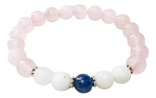 Pulsera Cuarzo Rosa Y Cuarzo Blanco 8mm Yoga Reiki Mujer