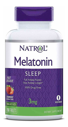 Melatonina Natrol | 3 Mg 150 Tabs | Rápida Disolución Fresa