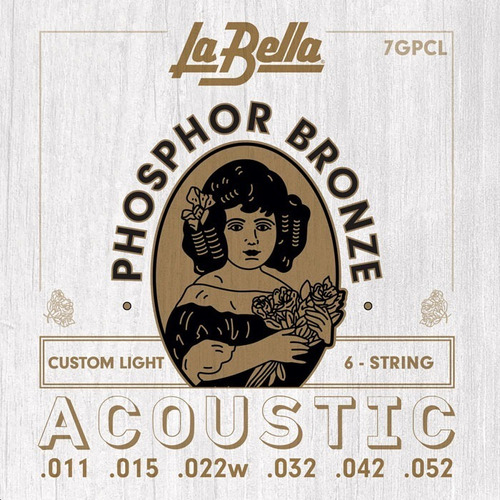 Encordado Guitarra Acustica Bronce 011 - 052 La Bella 7gpcl