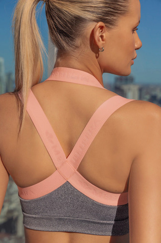 Top Deportivo Microfibra Reforzada C Elastico Melifera S106 Gris/flamingo 85