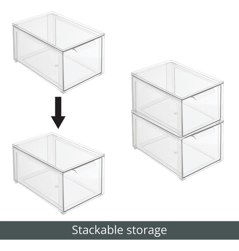 Organizador Apilable Para Cocina Set De 2 Transparente