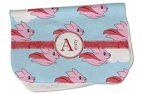 Flying Pigs Burp Cloth - Forro Polar Con Nombre E Inicial