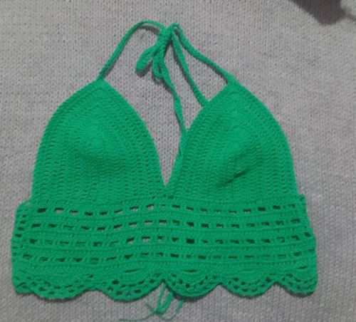 Top Tejido A Crochet Verde