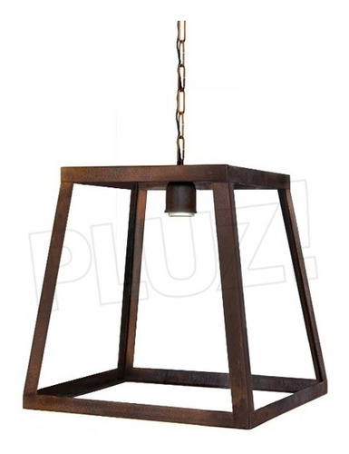 Imagen 5 de 9 de Lámpara Colgante Cubo Prisma 1 Luz - Hierro Óxido