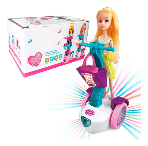 Muñeca Barbie Baile Musical Con Patineta Scooter + Baterias