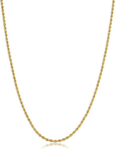 Collar De Cadena De Cuerda De Oro Amarillo De 10 K (1,8 Mm, 