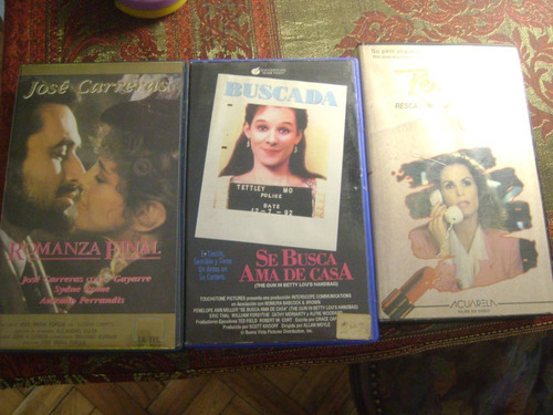 3 Peliculas Vhs Romanza Final, Se Busca Ama De Casa, Rescata