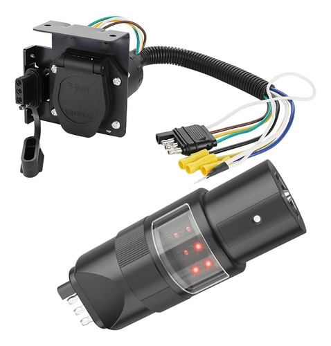 Probador De Circuito De Luz De Remolque De 7 Vías Y 4 Pines 
