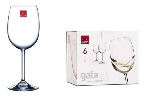 Set 6 Copas Vino Gala Rona Cristal 250cc Original !!!