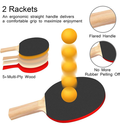 Set Ping Pong Tenis Mesa 2 Paleta + 6 Pelotas + Malla