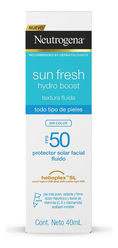 Protector Solar Fps50 Neutrogena Sun Fresh 40ml | Sin Color