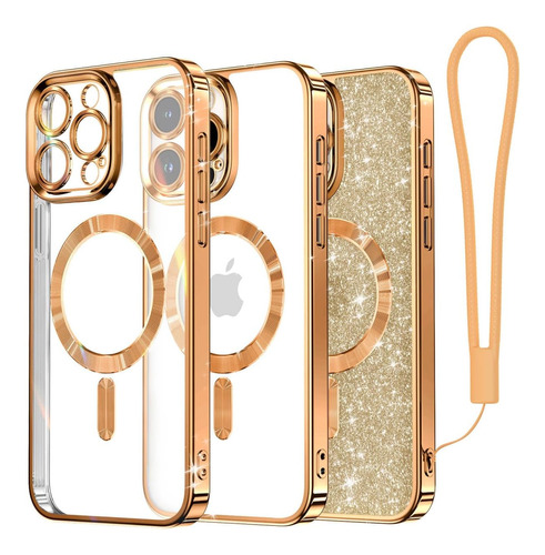 Funda De Celular Meifigno, Para iPhone 15 Pro, Bronce Dorado