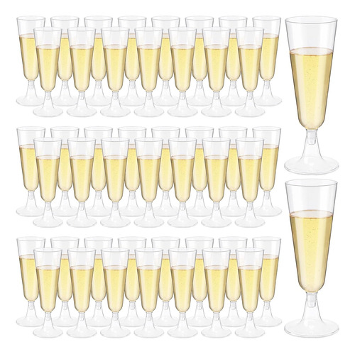 X50 Copas De Champagne Acrílico Plástico Desechables 150 Ml