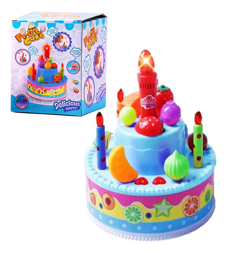 Torta Cumpleaños Canta Happy Birthday Luces Super Cla Fd01a