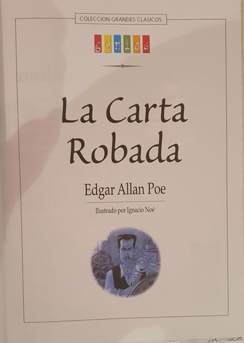 Libro La Carta Robada De Edgar Allan Poe Edición Genios (Usado)