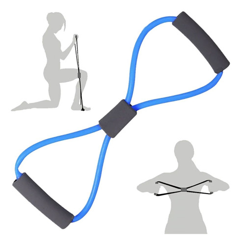 Elástico Extensor Formato Em Oito Tensão Forte Azul Liveup