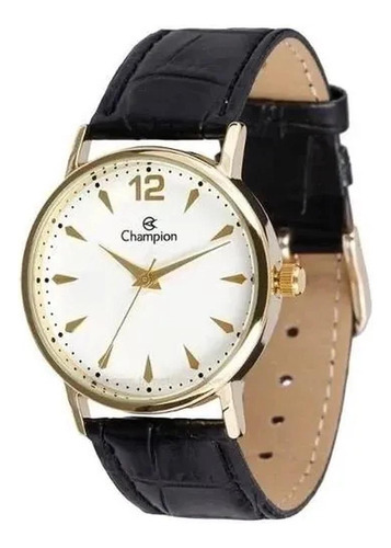 Relogio Champion Feminino Dourado Pulseira De Couro Ch24062m