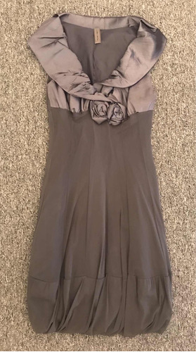 Vestido Mariana Campomar Gris Corto Diseño Exclusivo