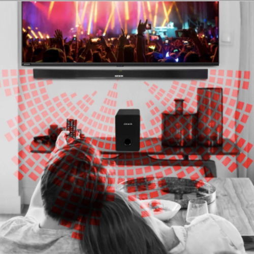 Imagen 3 de 5 de Barra Sonido Aiwa Bluetooth Woofer Inalambrico 2.1ch 100w Color Negro