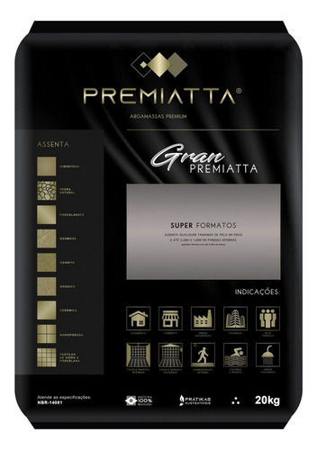 Argamassa Premium Gran Premiatta - Cinza 20 Kg