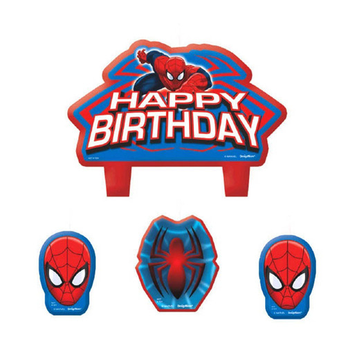 Velas X 4 De Cumpleaños  Spiderman  A2481