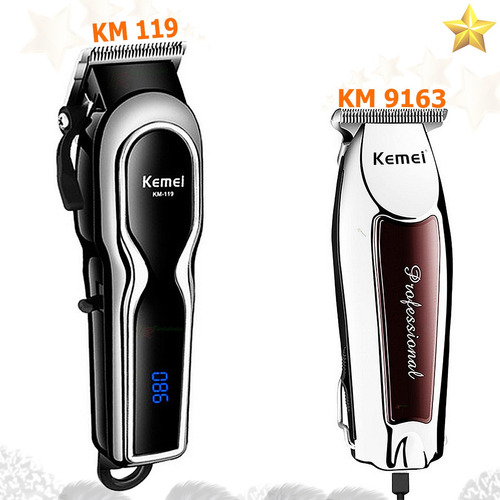 Kit Profissional Kemei Km-119 Barbeiro +km9163 Detalhe 110V/220V