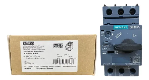 Disjoncteur De Protection Siemens 3RV6011-1GA15 4.5-6.3A - Neuf, Parfait Pour Installations électriques !