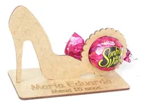 Comprar 100 Porta Bombom 15 Anos Personalizada Mdf Cru Lembrancinha