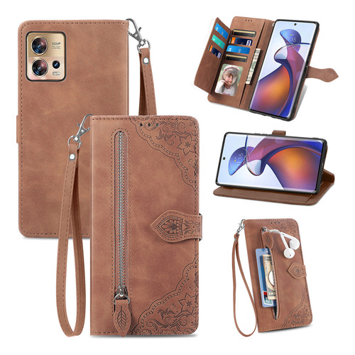 Funda De Cuero Retro Con Tapa Para Motorola, Con Cordón