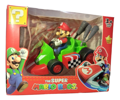 Figura Autito A Friccion Mario Kart Super Mario Bros X1